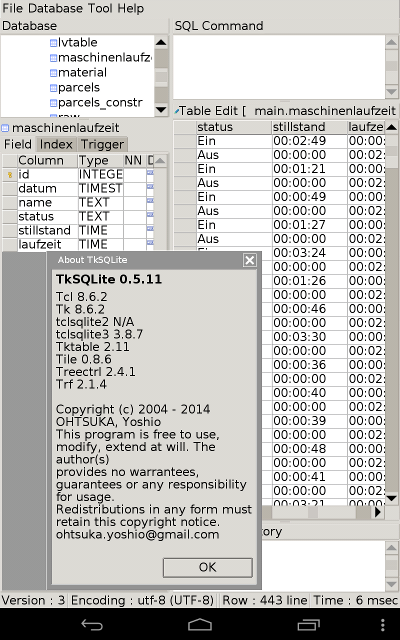 Screenshot TkSQLite